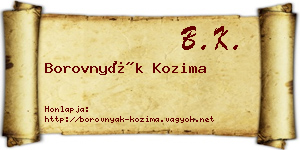 Borovnyák Kozima névjegykártya